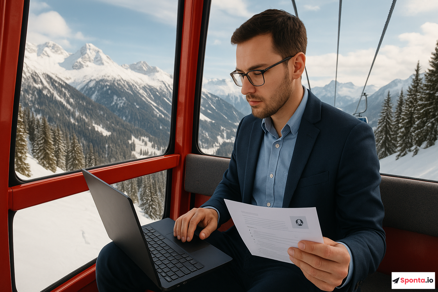 Illustration : Réussir sa Candidature Spontanée dans le Téléphérique de Montagne : Stratégies et Conseils Essentiels