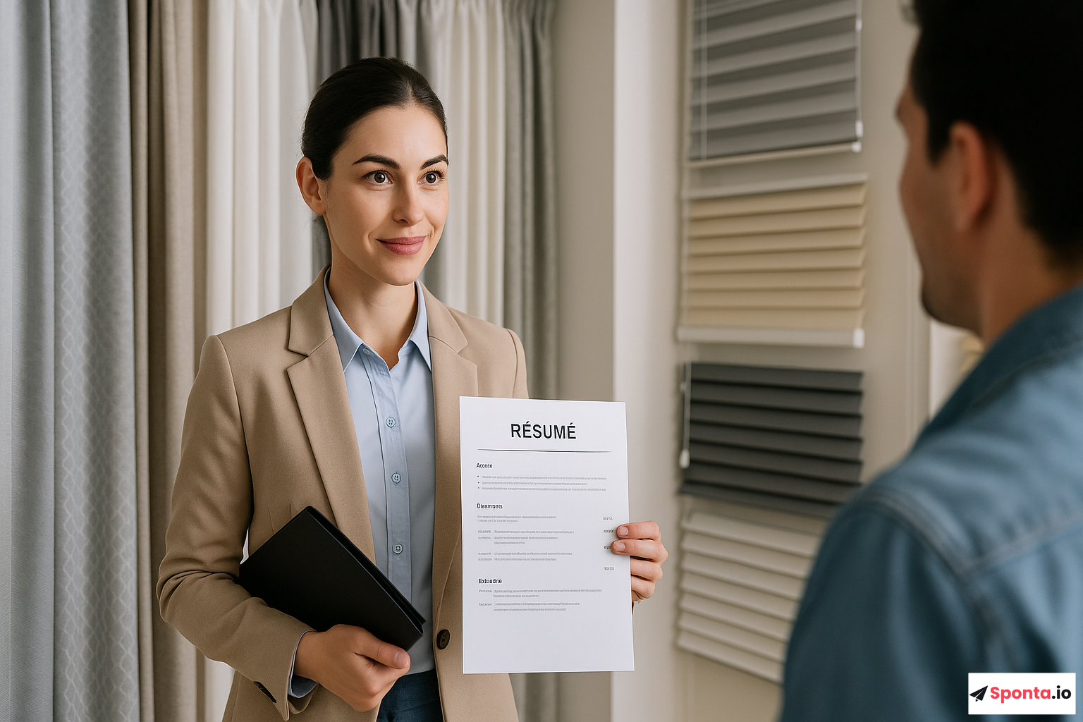 Illustration : Réussir sa candidature spontanée en magasin de rideaux et stores : stratégies gagnantes pour se démarquer